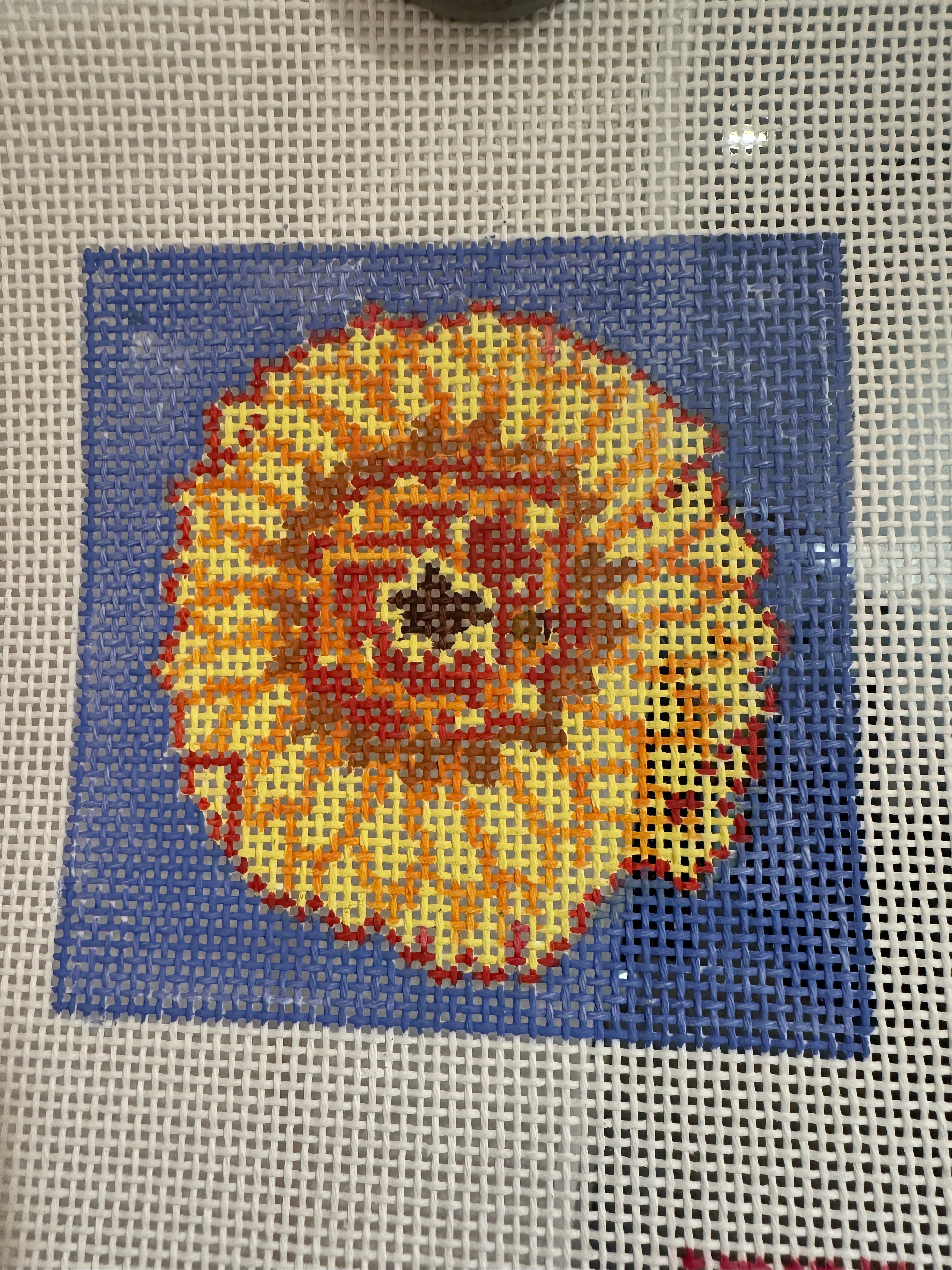 Yellow Flower on Purple Coaster