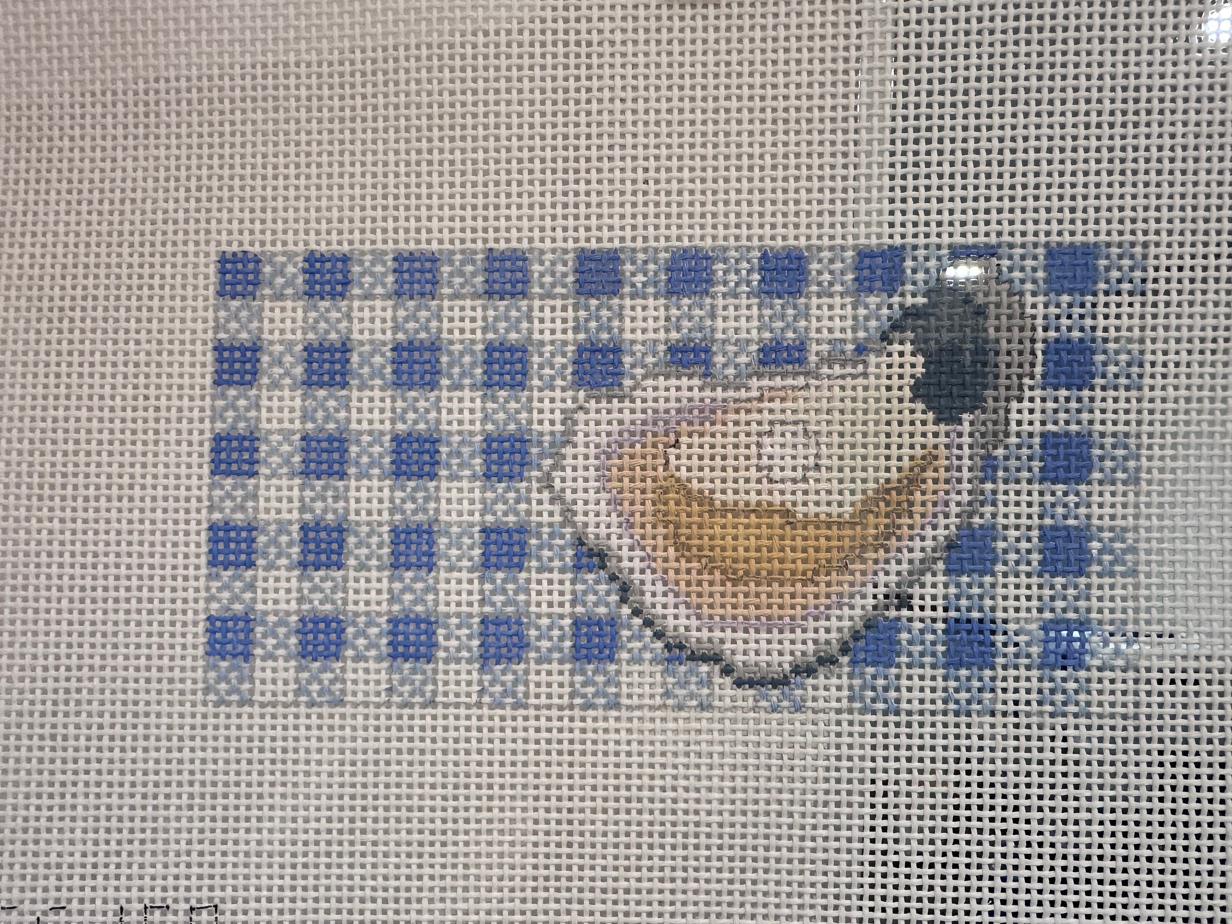 Oyster On Blue Gingham