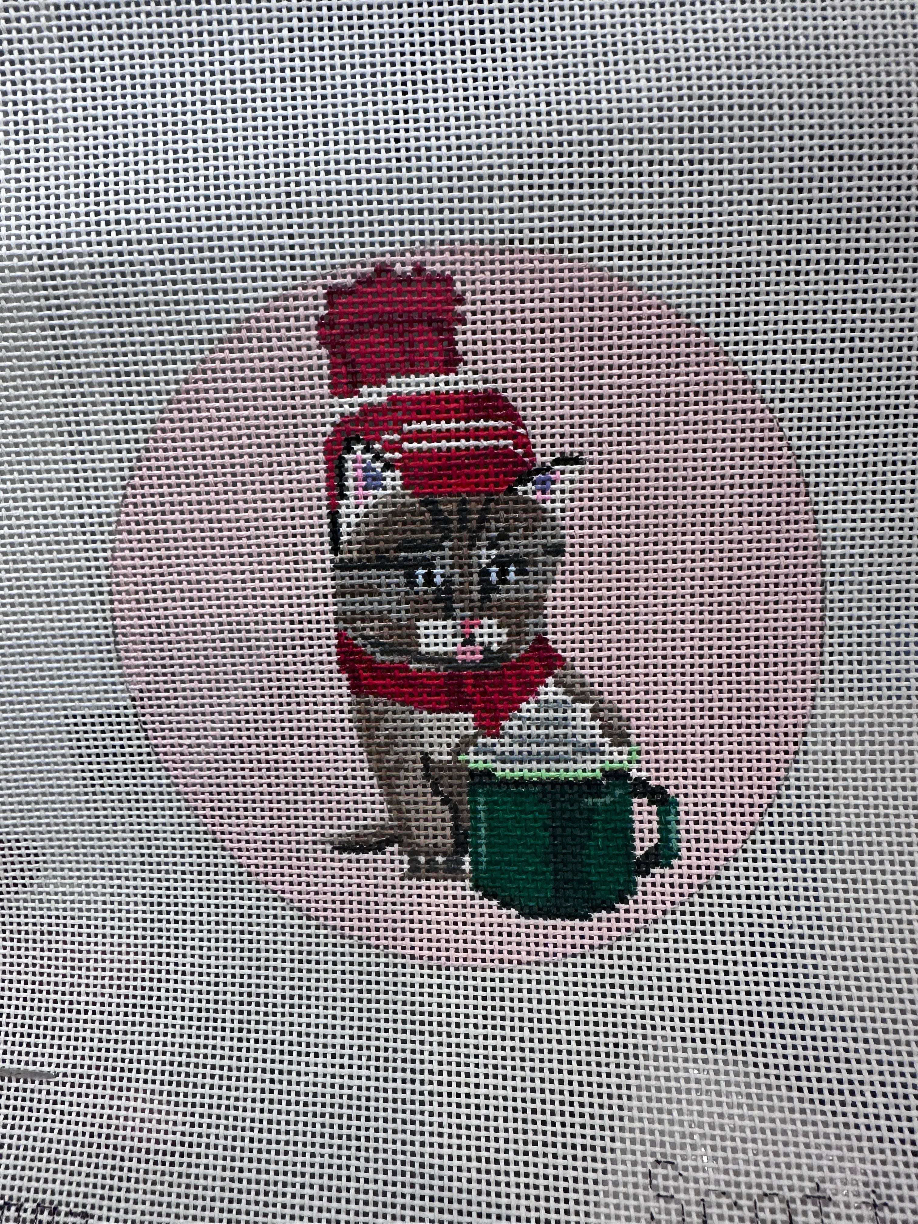 Cat With Cocoa Pink Round