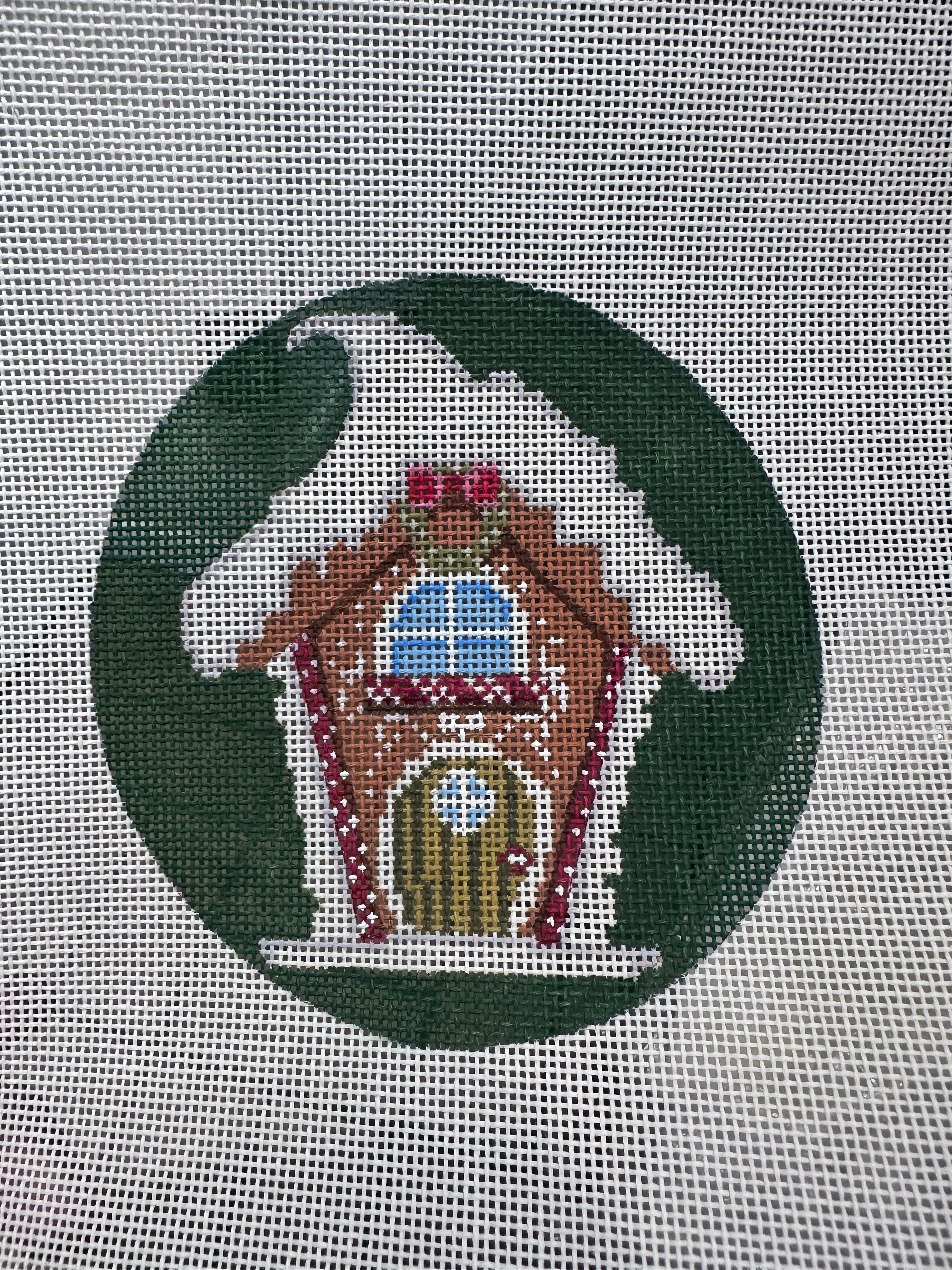 Frosty Gingerbread House Round