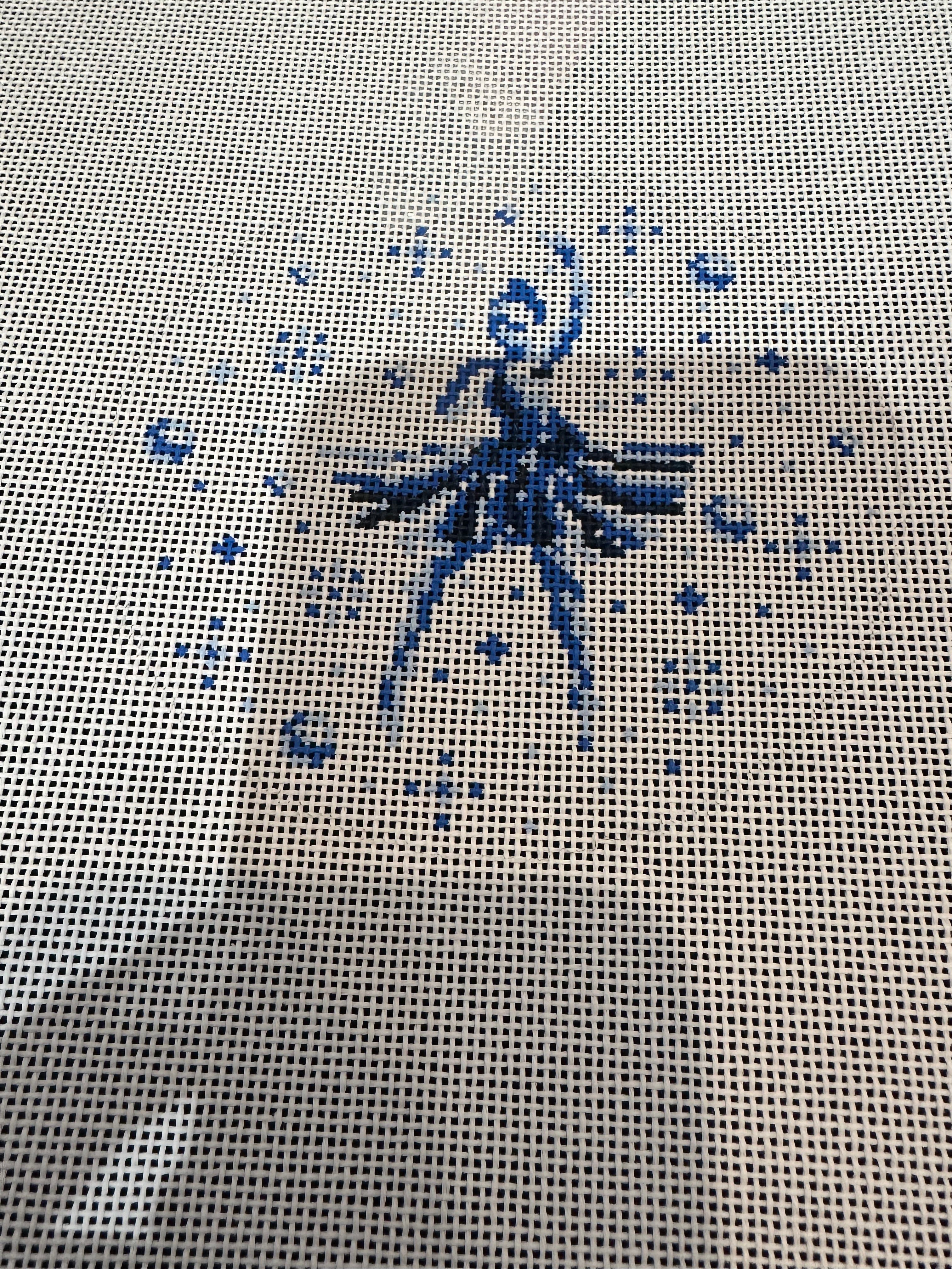 Blue and White Ballerina Round