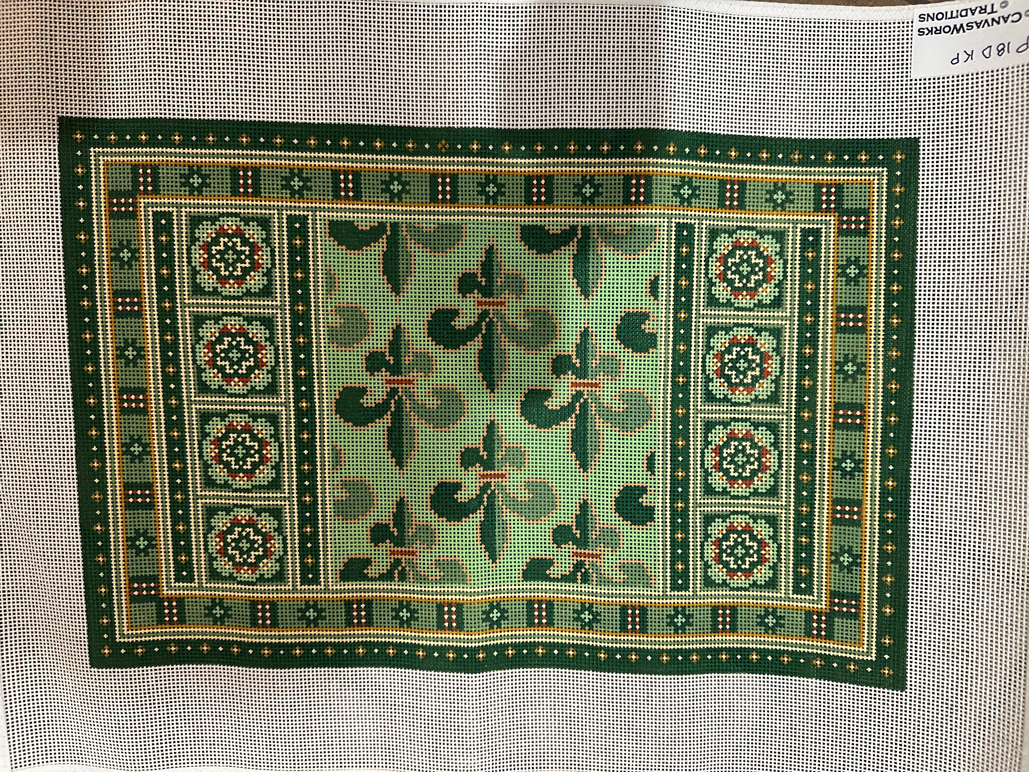 Green Fleur de Lis Pillow