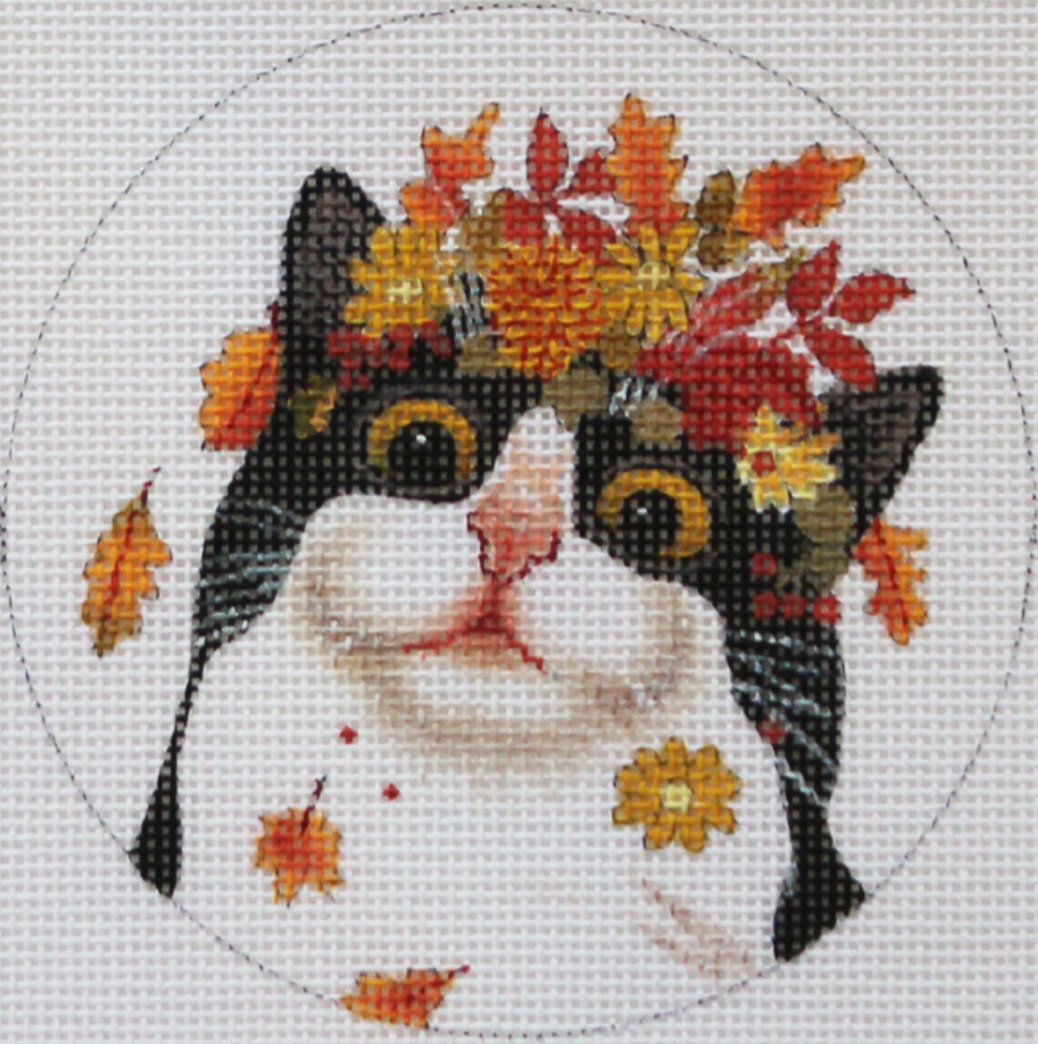 PLD Autumn Cat ornament needlepoint canvas