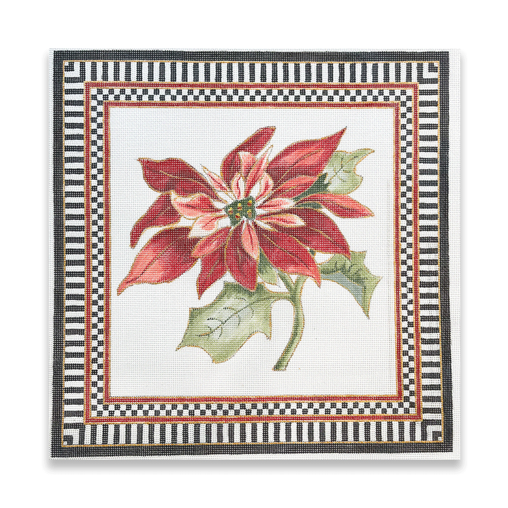 Poinsettia With Black And White Check