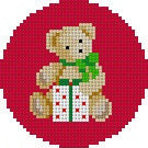 Teddy with  Present, 2.5" Round