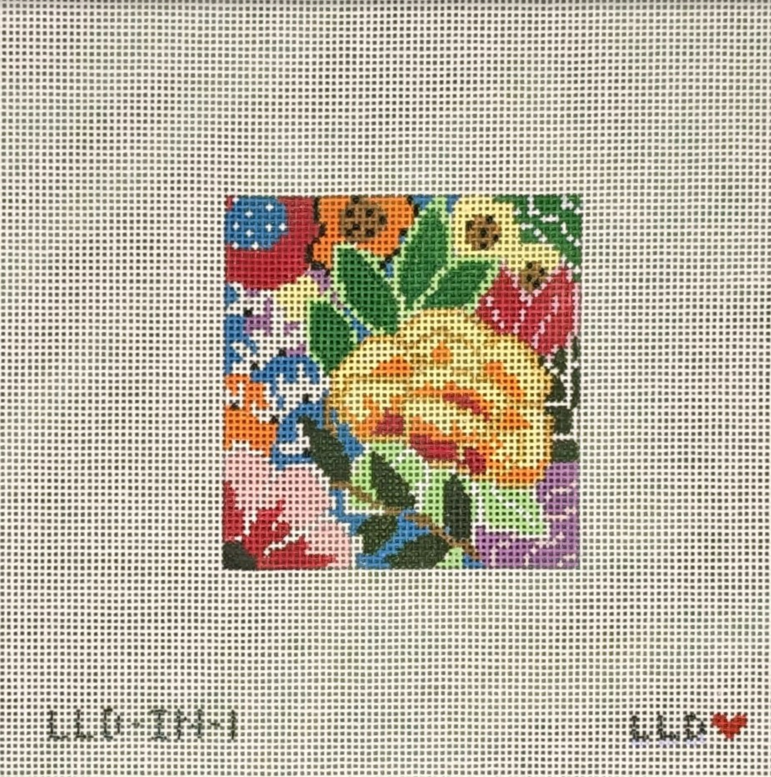 Rainbow Floral Square Insert 3"