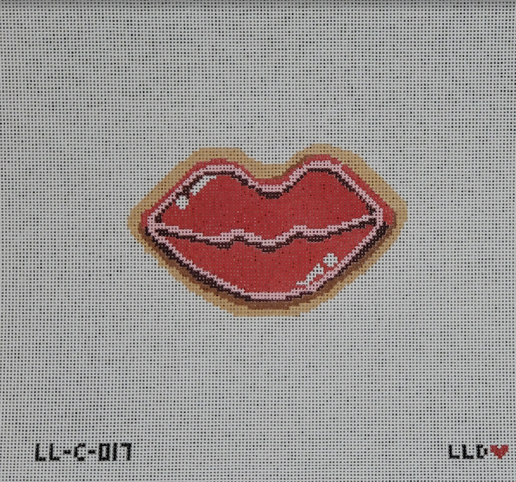 Lips (Bargello Lips) Cookie w/Stitch Guide