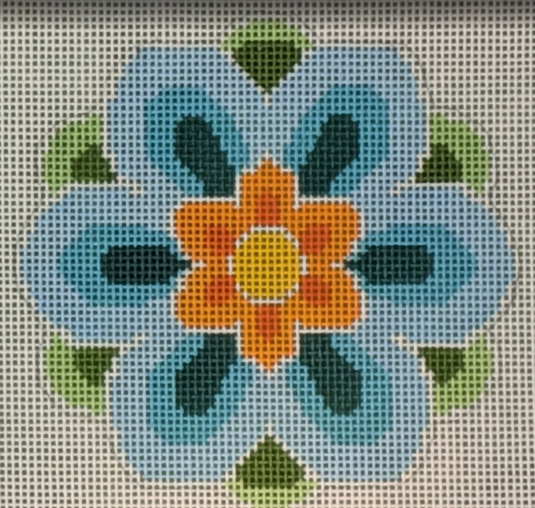 Geomoetric Inset Geometric Flower Insert Blue – Rita's needlepoint