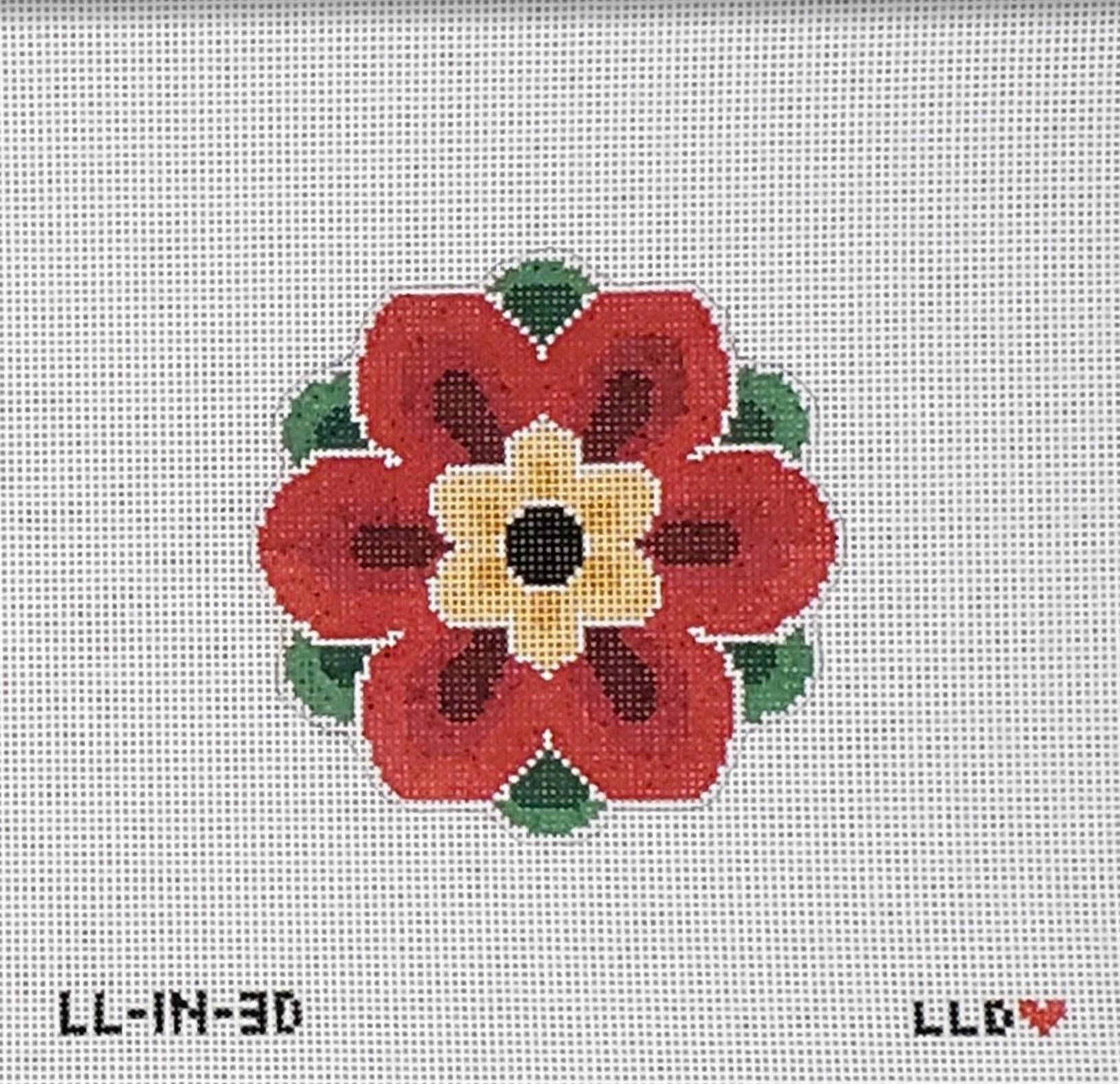 Geomoetric Inset Geometric Flower Insert Red/Gold – Rita's needlepoint