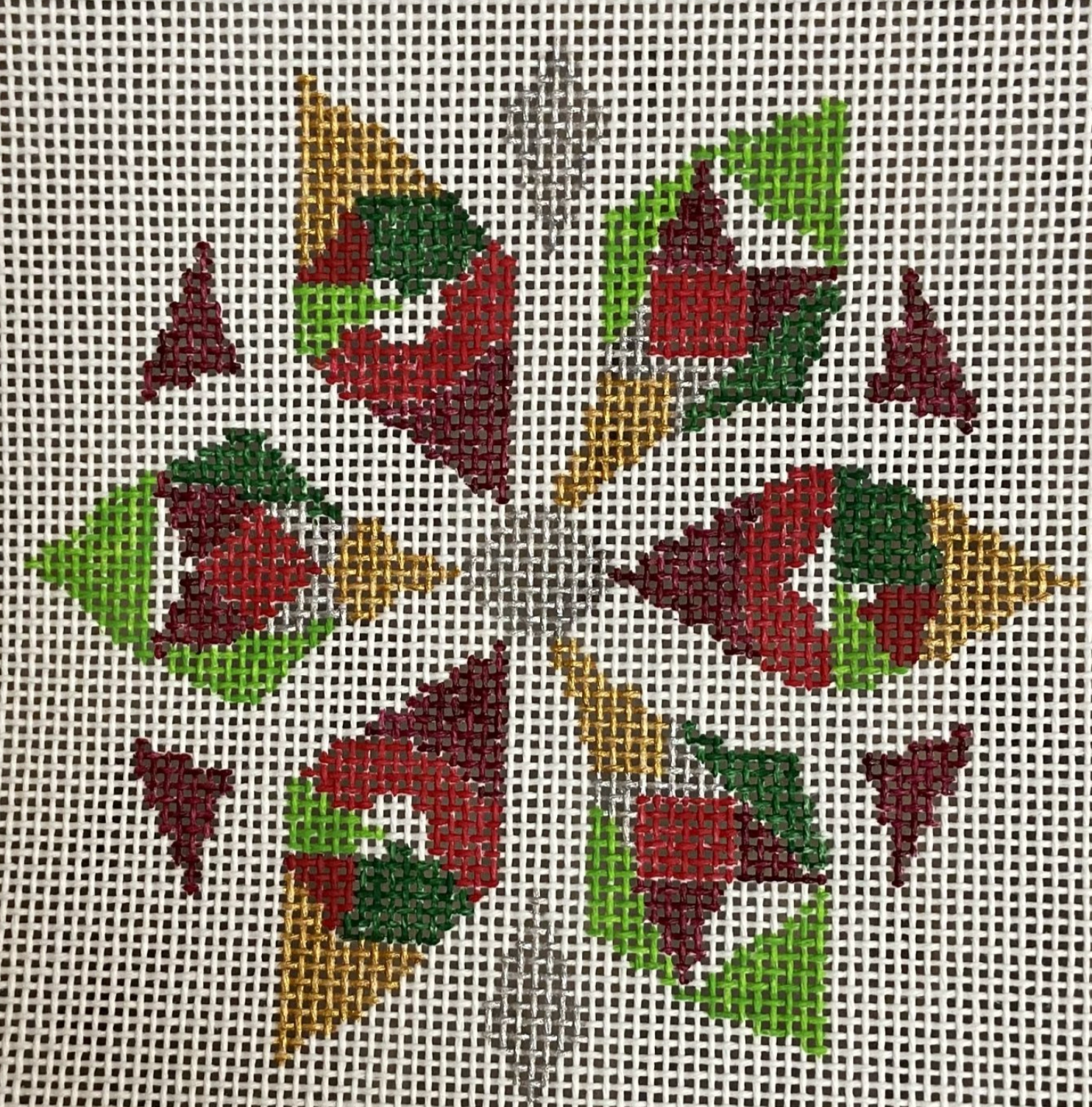 Geometric Snowflake Red/Gold