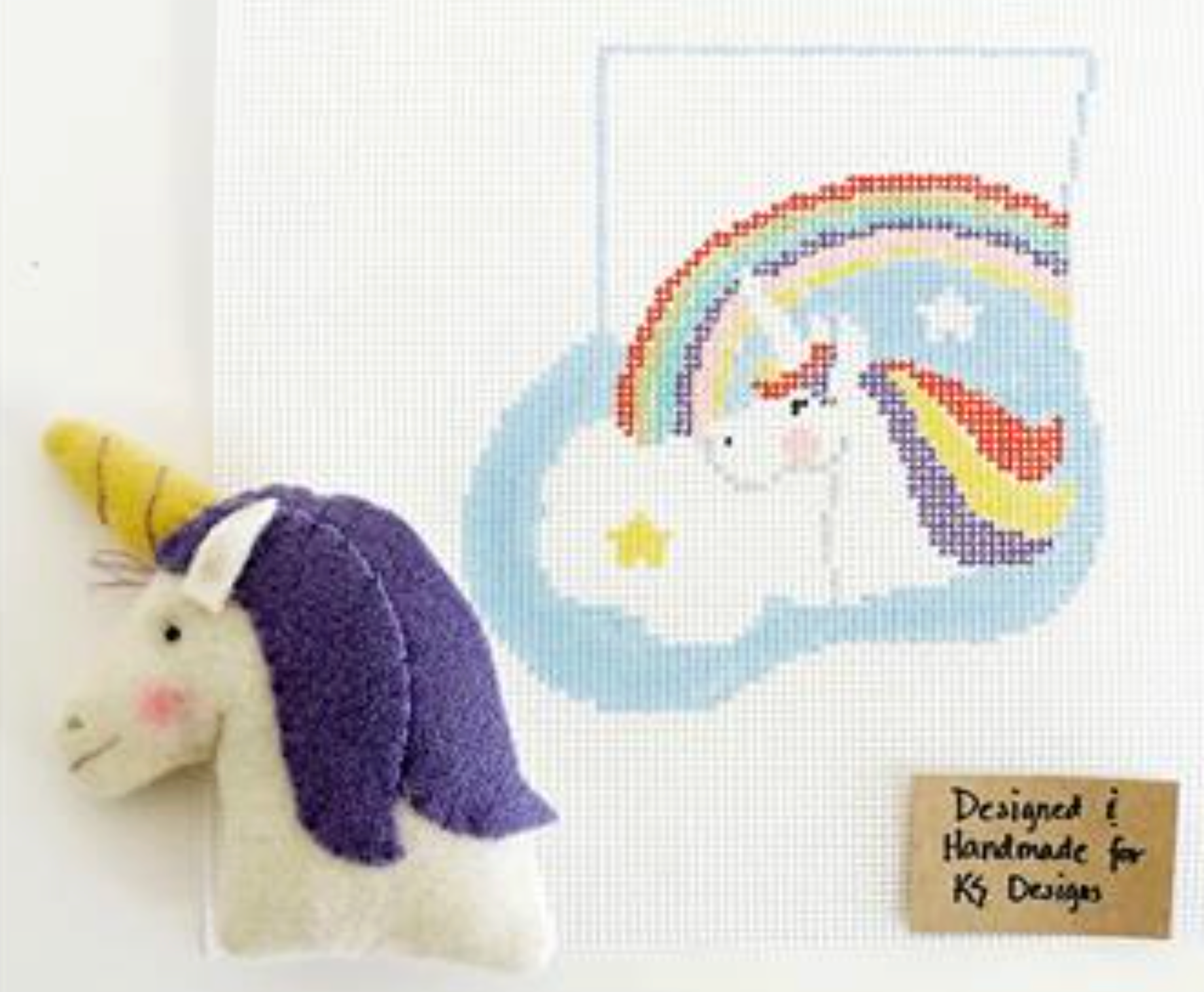 Unicorn and Rainbow Mini Sock With Unicorn Critter