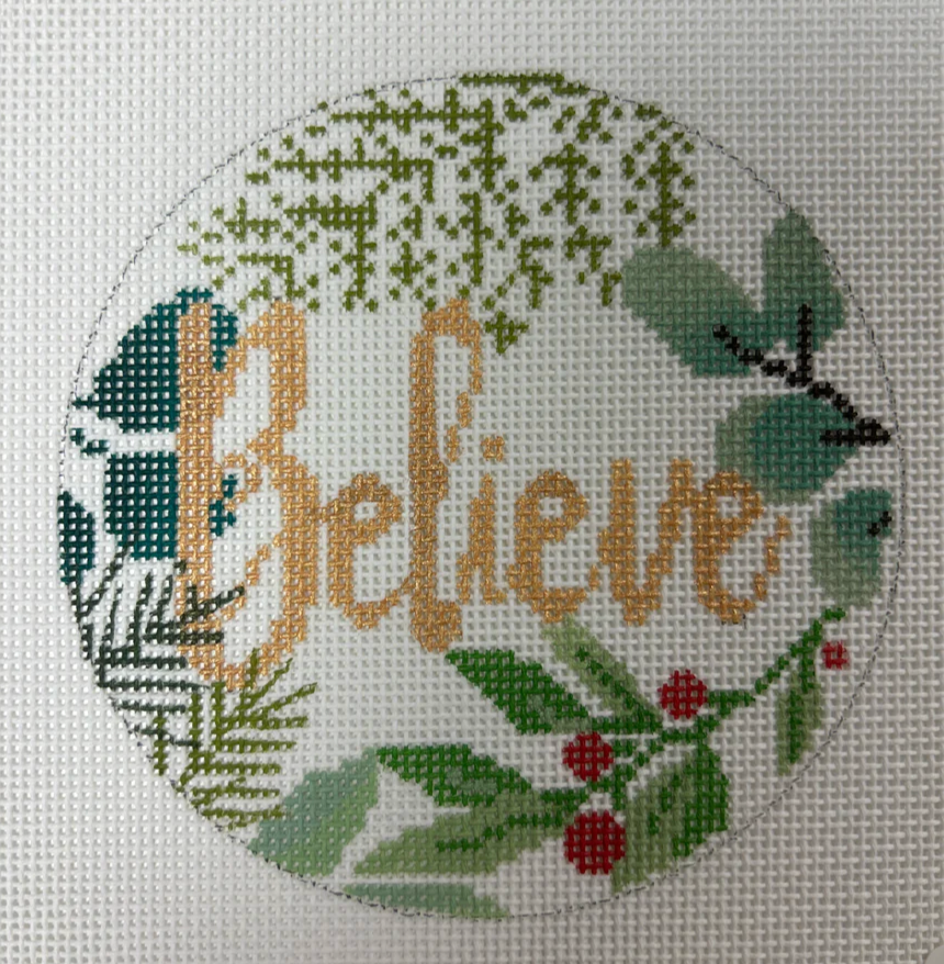 Botanical Believe Round - white