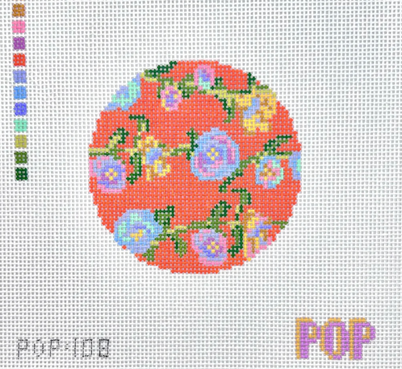 Floral Vine Round - Orange