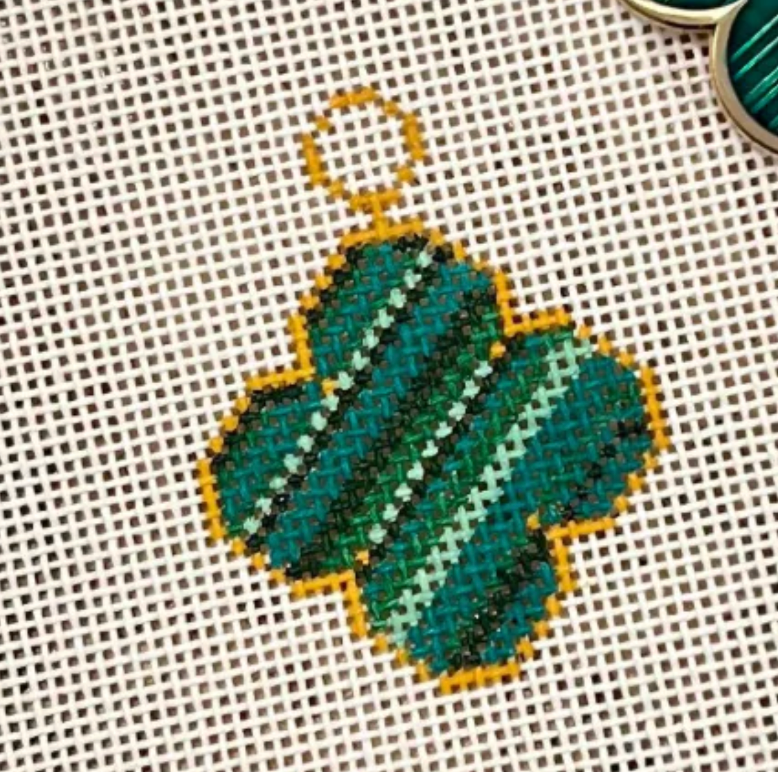 Green Enamel Clover Inspired Charm