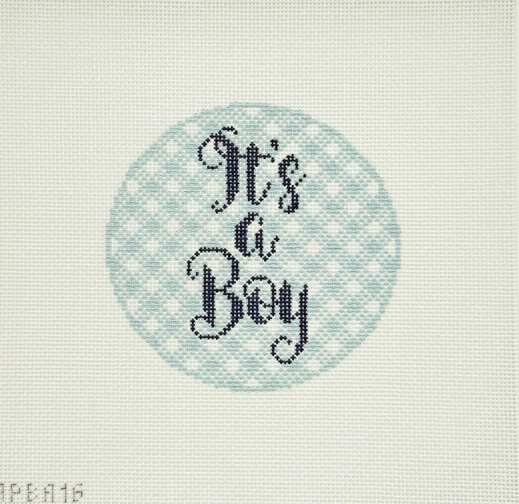 "Its a Boy" Gingham Round