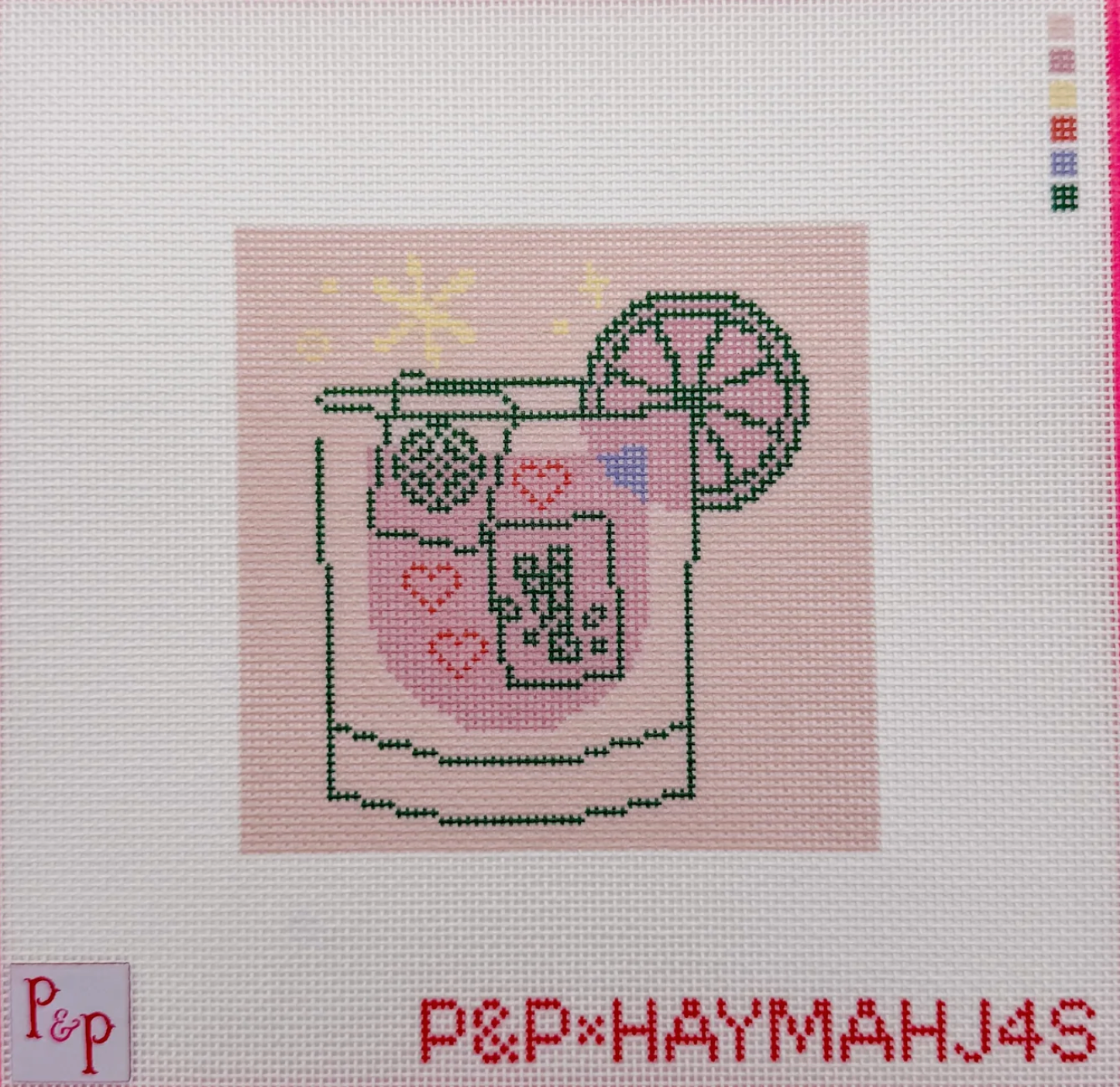 Pink Mahjong Cocktail Coaster