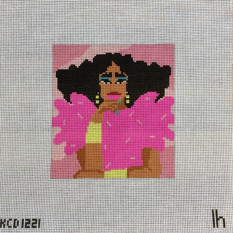 Woman with Pink Boa