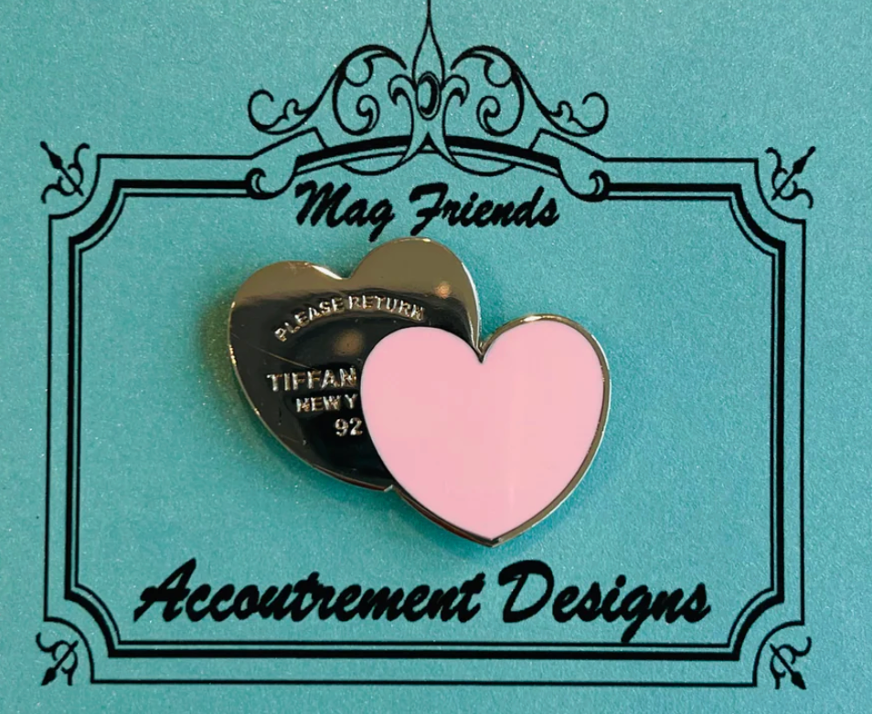Tiffany Pink and Silver Hearts Needle Minder