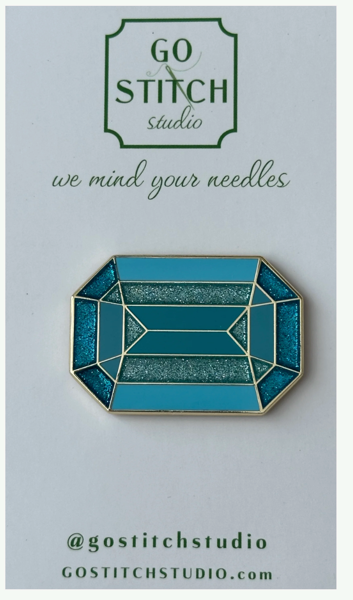 Roosevelt Inspired Aquamarine Needle Minder