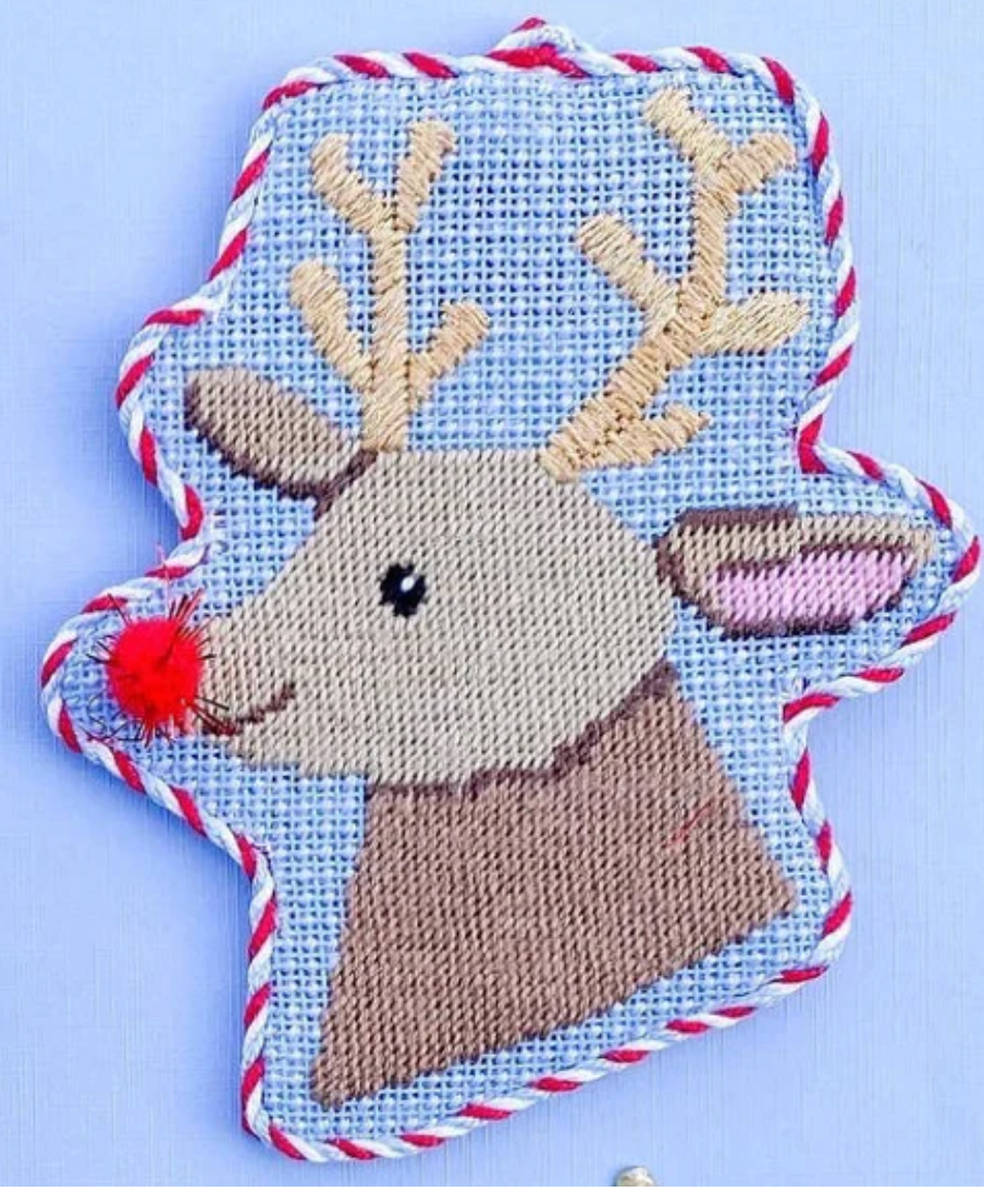 Rudolph With Pompom Hat and Stitch Guide