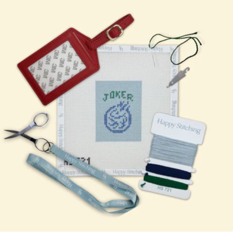 Joker Mahjong Luggage Tag Needlepoint Kit