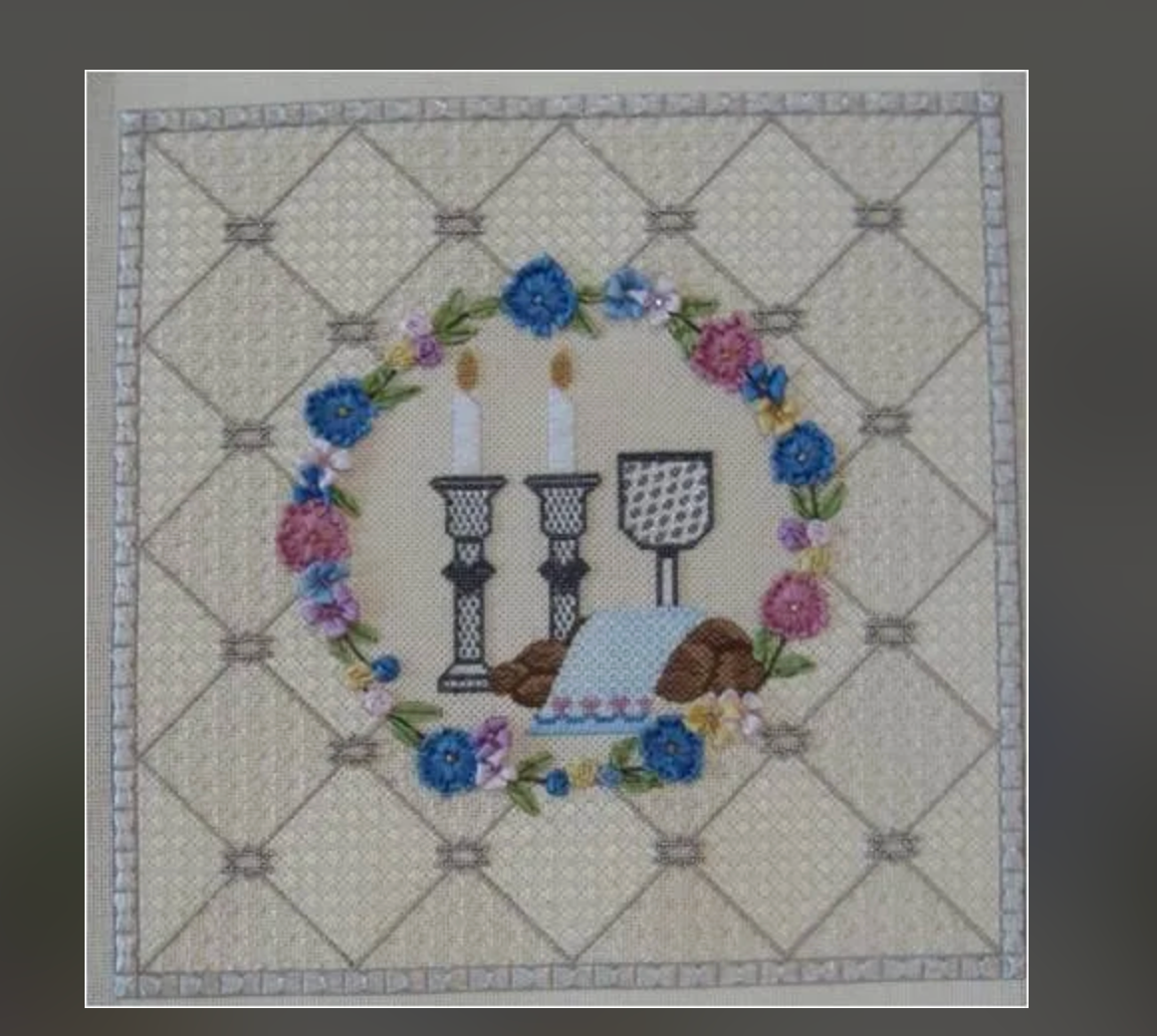 Diamond Ribbon Challah Cover Canvas