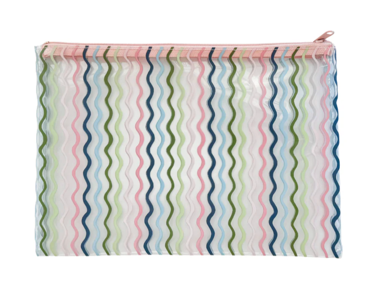 Rainbow Squiggle PVC Project Bag
