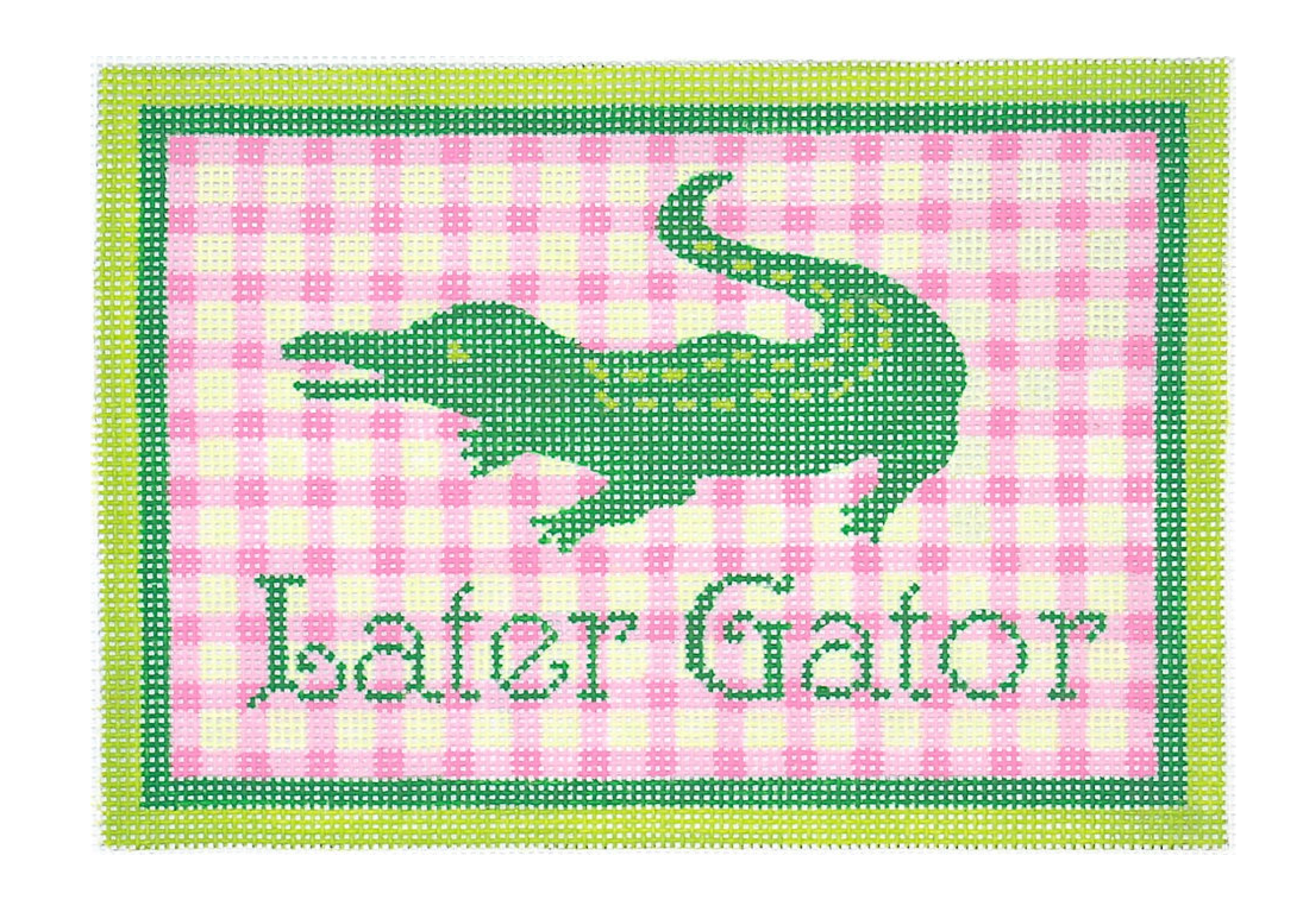“Later Gator” On Pink Gingham