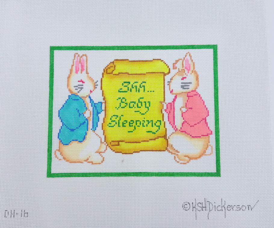 Two Pastel Bunnies Baby Sleeping