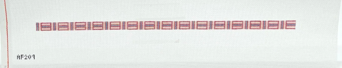 Coral Cross Hatch Wrap Bracelet 18 mesh Needlepoint Canvas - 18 mesh