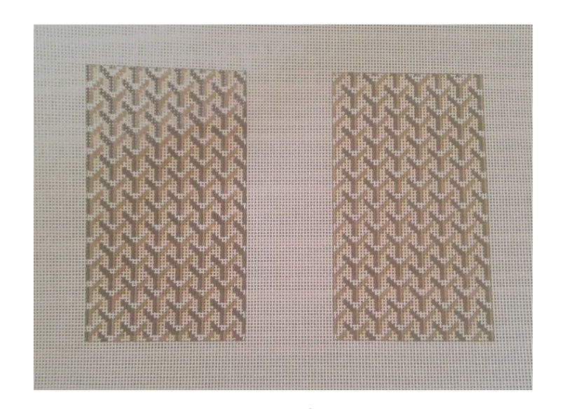 Y Pattern Clutch Back 14 mesh Needlepoint Canvas - Tan