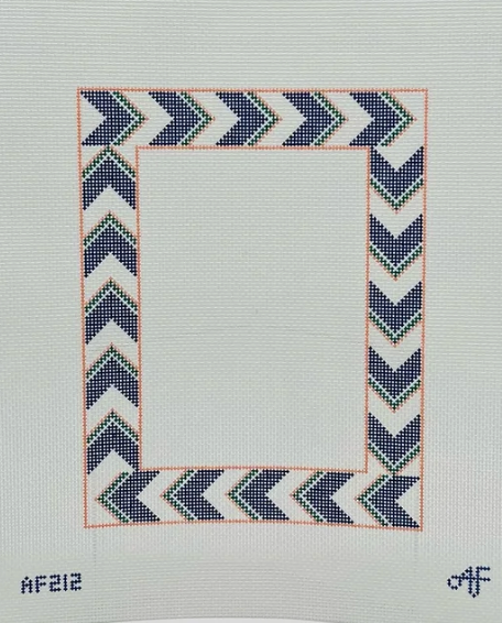 Chevron Frame 13 mesh Needlepoint Canvas - 13 mesh