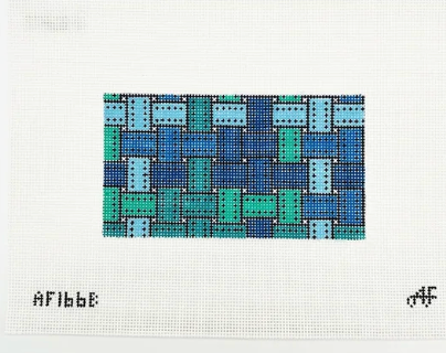 Ribbon Rectangular Insert 13 mesh Needlepoint Canvas - Blue Haze