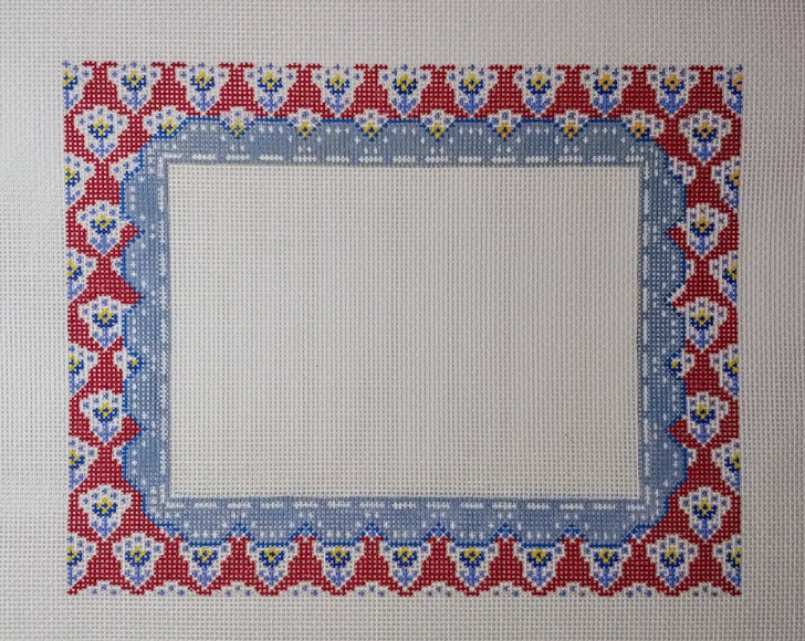 Red Provence Frame 14 mesh Needlepoint Canvas - 14 mesh