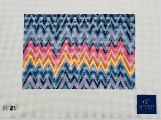 ZigZag Clutch 14 mesh Needlepoint Clutch - Multi
