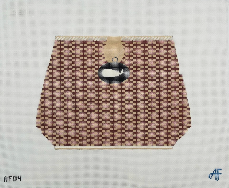 Large Nantucket Basket with Whale 14 mesh Needlepoint Canvas - 14 mesh