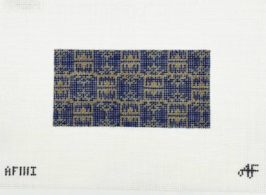 Pagoda Insert 14 mesh Needlepoint Canvas - Navy and Gold