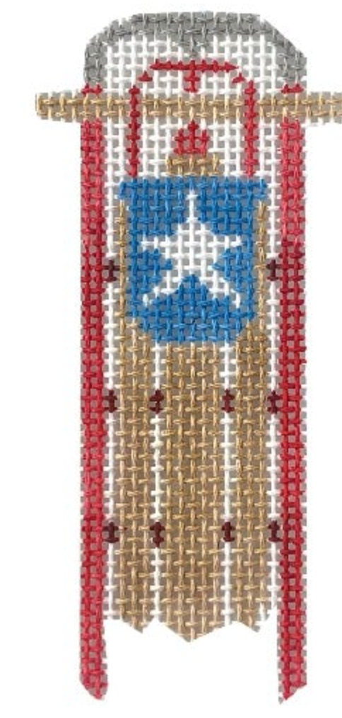 Starfish Sled Needlepoint Ornament