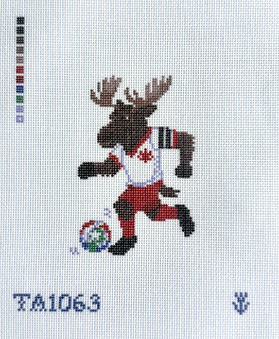 Moose Soccer Player Printed Canvas