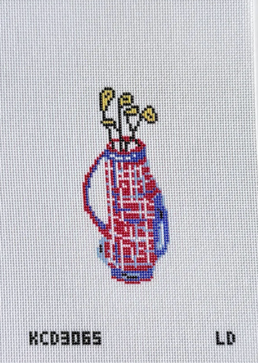 Red Plaid Golf Club Ornament Printed Canvas