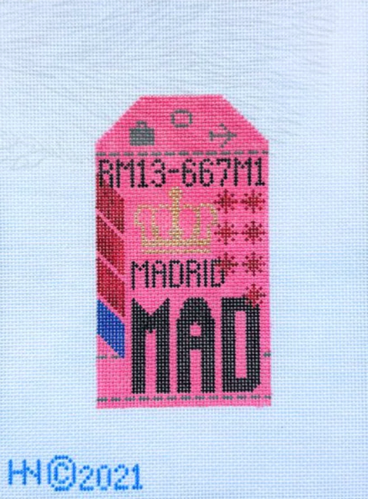 Madrid Retro Travel Tag