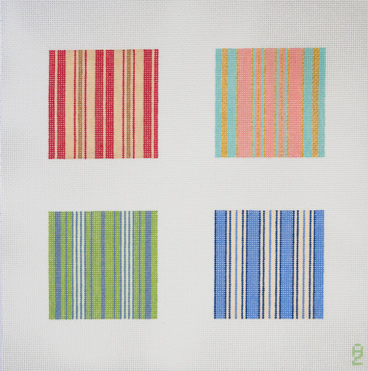 Four Ticking Needlepoint Coasters