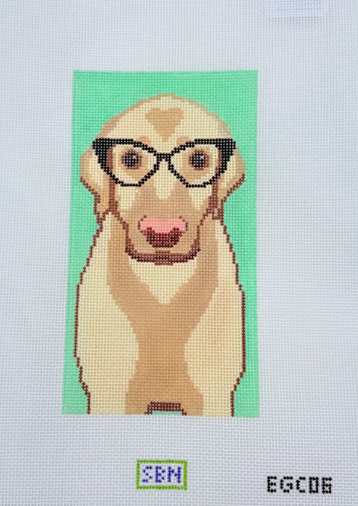 Yellow Lab with Glasses Eyeglass Case
