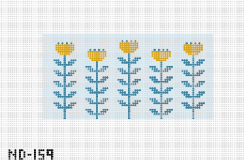 Blue & Gold Block Print Flower A Clutch Insert