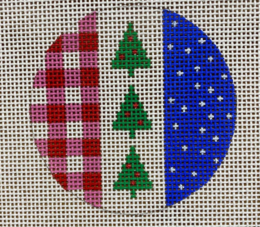 Trees with Pink Check and Blue Round