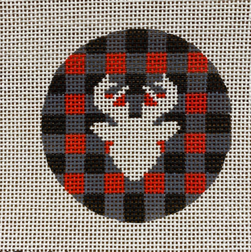 Deer on Red and Black Check Round