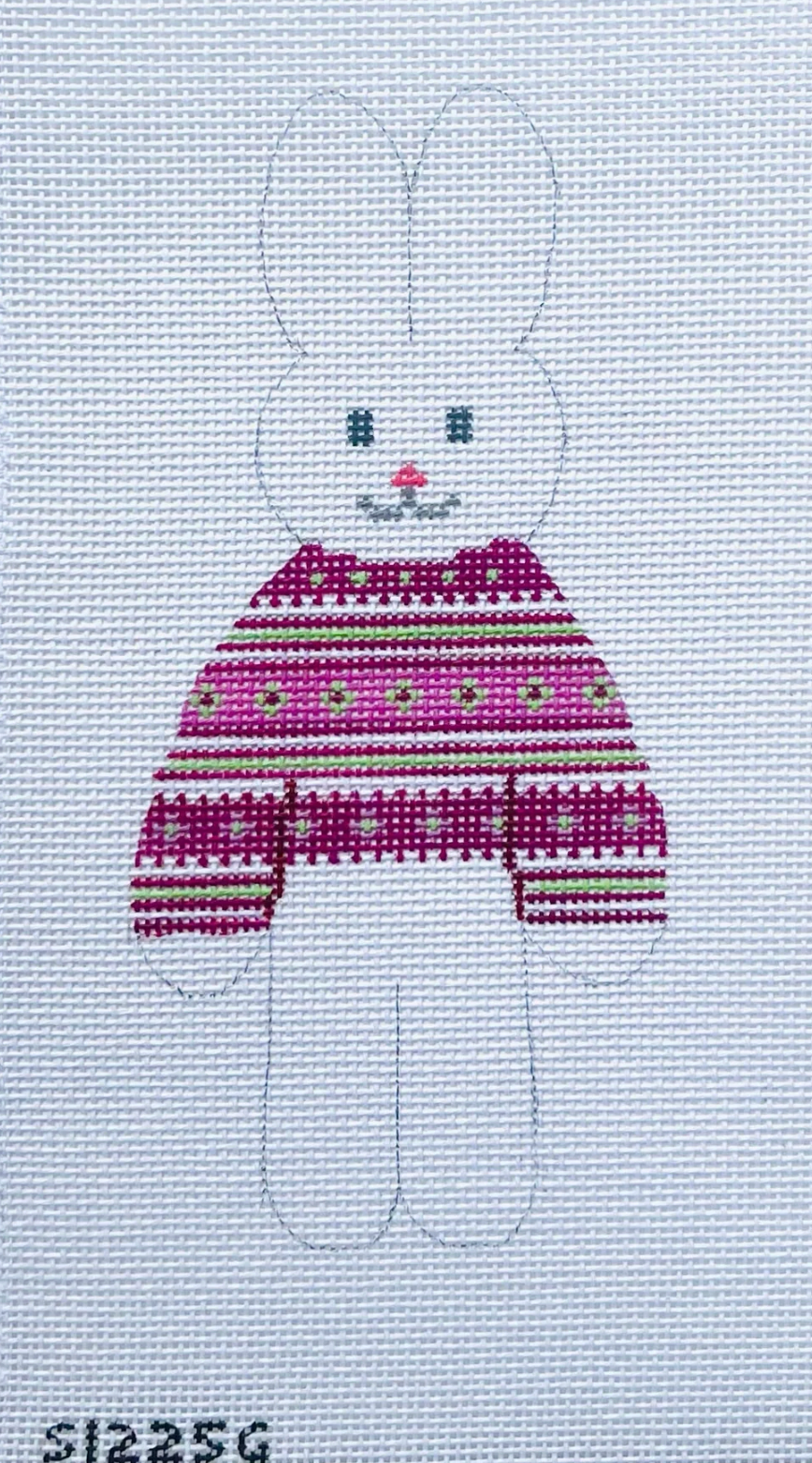 Pink and Green Sweater Bunny