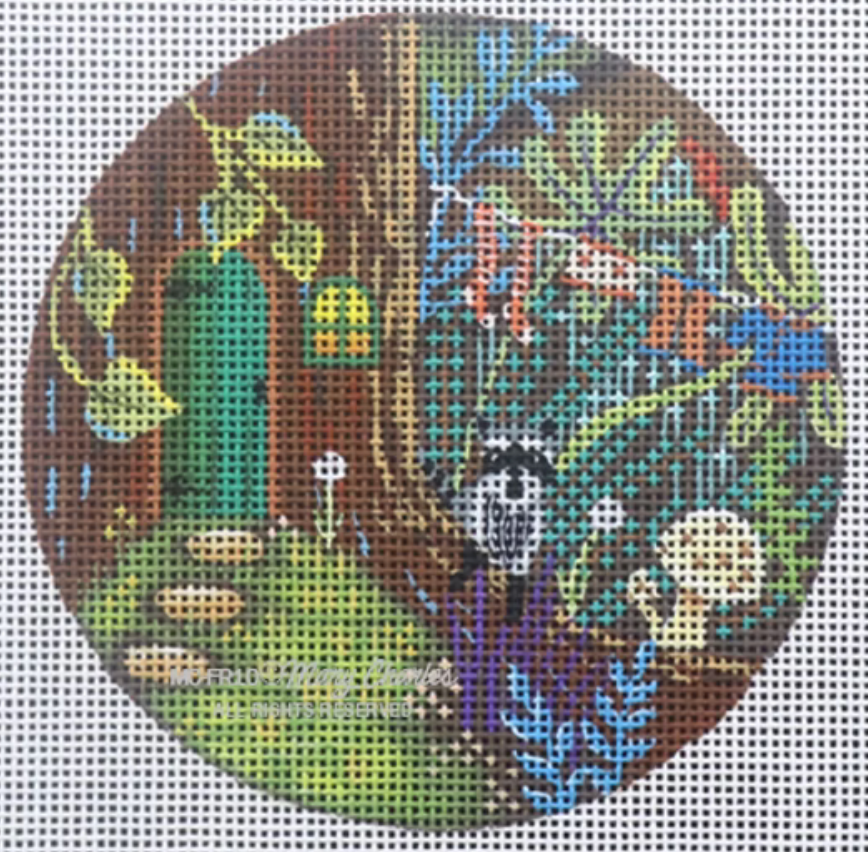 Folk Art Rounds: Raccoon