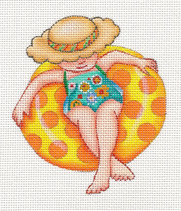 Beach & Sea: Yellow Inter Tubing Lady