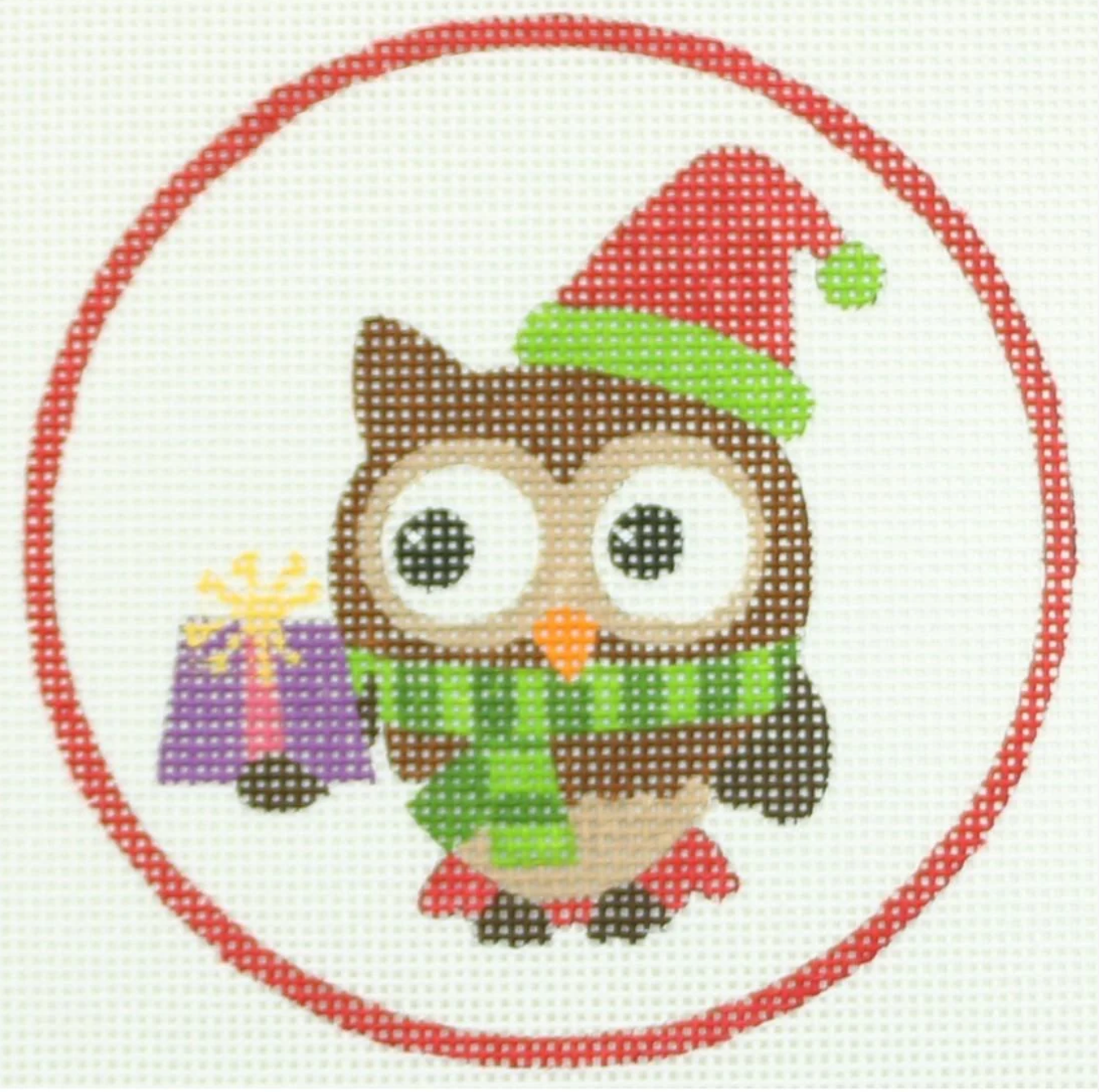 Owl with Purple Present